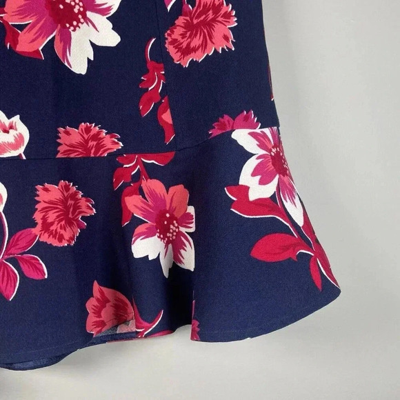 Draper James Darlington Floral Skirt Size 6 Navy‎ Blue Pink Tropical Resort - Picture 4 of 10